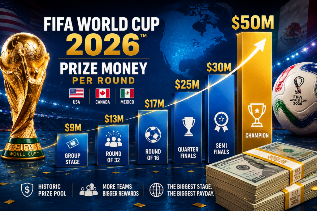 World Cup 2026 prize money breakdown per round group stage to winner
